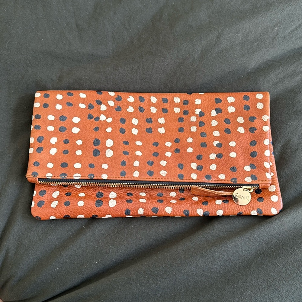 Clare V foldable leather clutch